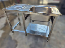 Carica l'immagine nel visualizzatore di Gallery, Tavolo preparazione con foro pattumiera 120x55x85