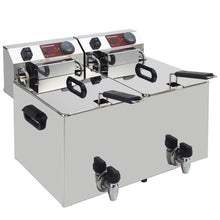 Carica l'immagine nel visualizzatore di Gallery, Friggitrice elettrica da tavolo 2x10 litri + rubinetto - DIAMOND