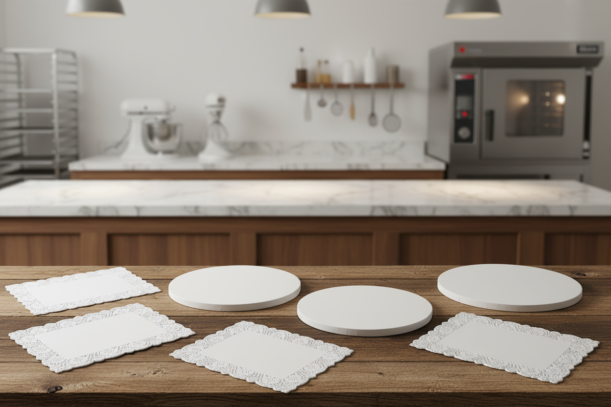 Dischi e rettangolari sottotorta in carta e cartone per pasticceria