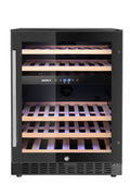 Frigorifero per vini, 2 zone, 46 bottiglie, Arktic, Nero, 570x595x(H)820mm
