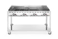 Fuoco verde con 4 bruciatori, HENDI, Profi Line, con base su ruote, Grigio chiaro, 22kW, 1400x612x(H)825mm