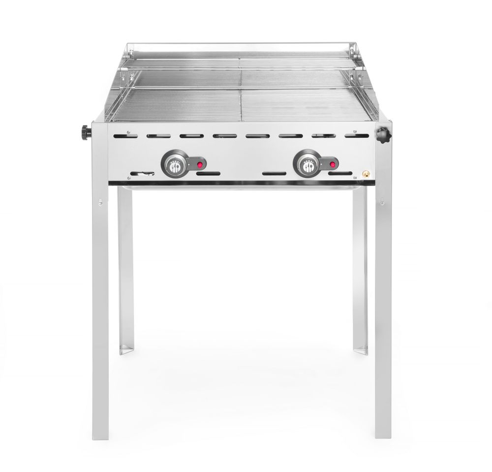 Griglia a gas con 2 bruciatori, HENDI, Profi Line, 2 griglie 1/1 in acciaio, 11,6kW, 740x612x(H)825mm