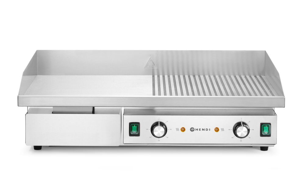 Piastra, metà liscia, metà rigata, HENDI, Budget Line, 400V/4400W, 720x460x(H)241mm