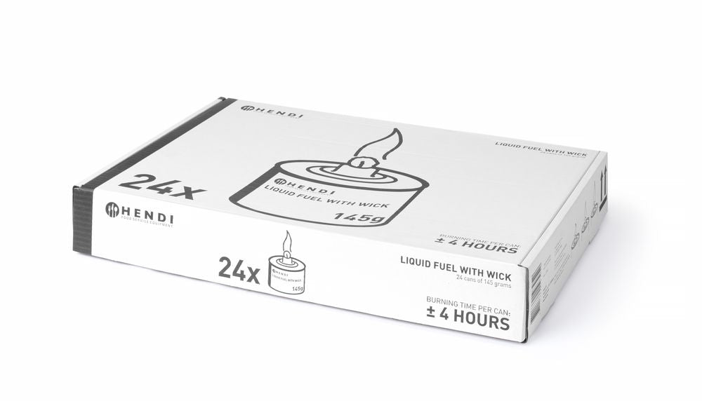 Carburante liquido con stoppino, HENDI, Durata ± 6 ore, 6 pezzi