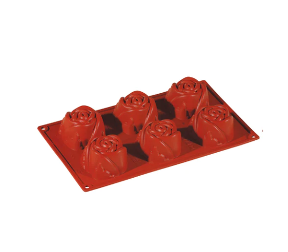Multiporzione 6 Impronte Rose Pavoni Silicone