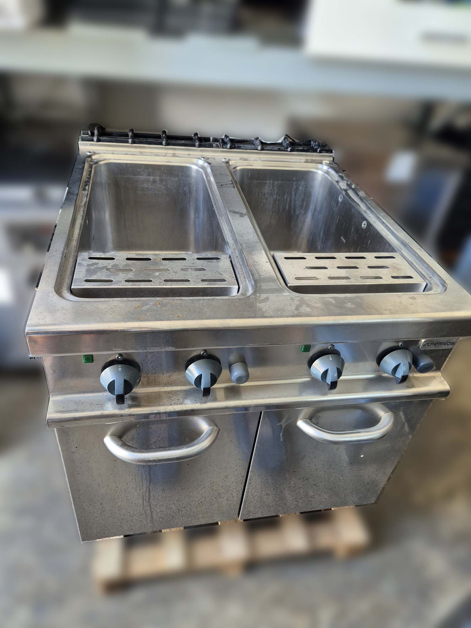 Cuocipasta bollitore professionale a gas 2 vasche Alpeninox