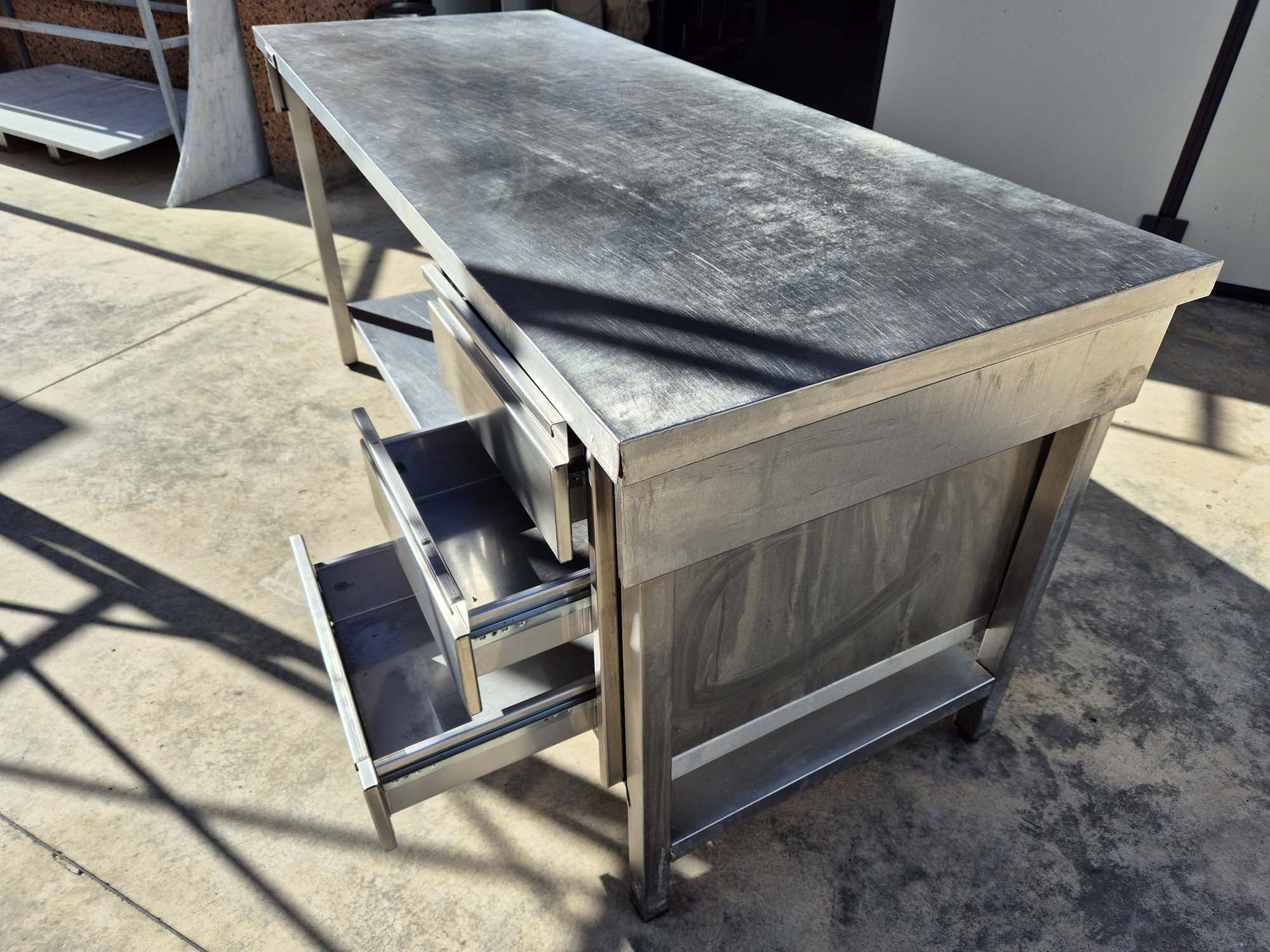 Tavolo di lavoro inox Zanussi con 3 cassetti dim. 180x70 - immagine 5