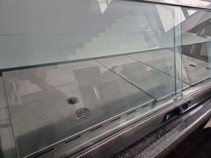 Vetrina riscaldata inox e vetro, 2 piani 140x63x55