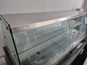 Vetrina riscaldata inox e vetro, 2 piani 140x63x55