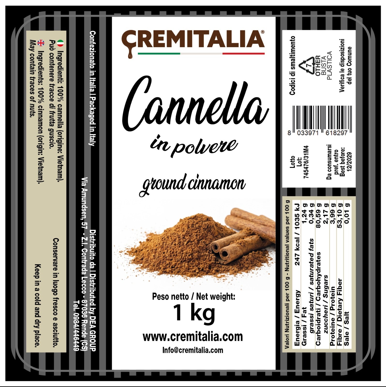 Cannella in Polvere Cremitalia kg 1