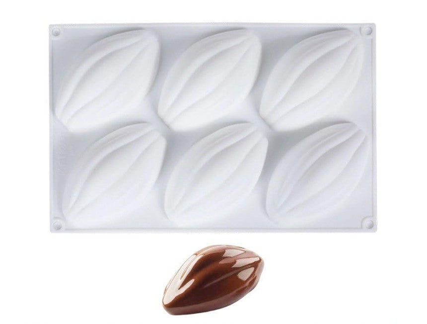 Stampo Silicone Fava di Cacao 6 Impronte Monoporzione