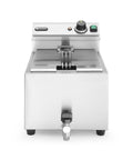 Friggitrice Profi Line con rubinetto di scarico - 8 l, HENDI, Profi Line, 8L, Grigio chiaro, 230V/3500W, 305x515x(H)354mm