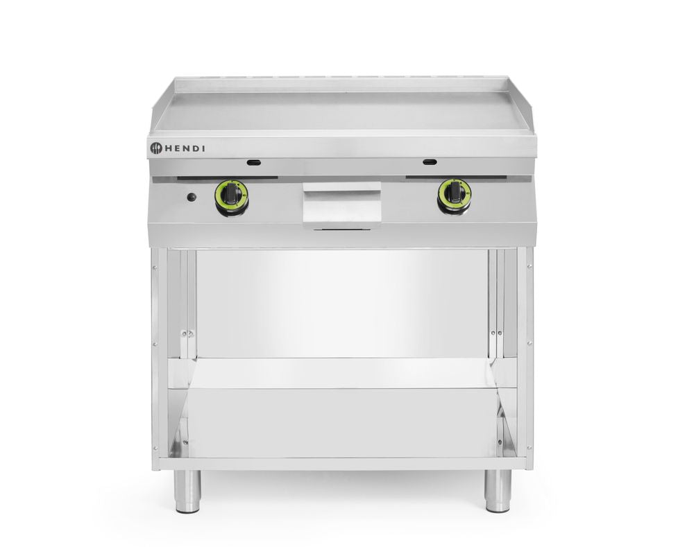 Piano cottura a gas, liscio, su un armadio racchiuso su 3 lati, HENDI, Kitchen Line, 10kW, 800x700x(H)900mm