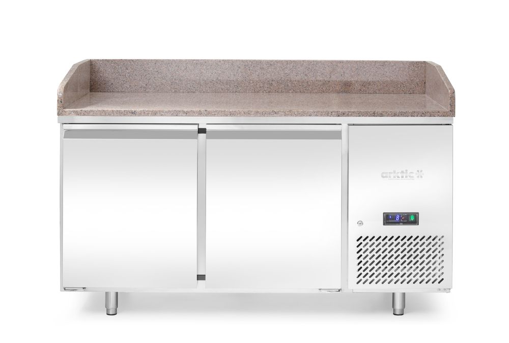 Banco pizza con piano di lavoro in granito, 2 porte, Arktic, 250L, Granito, 230V/250W, 1510x800x(H)875mm