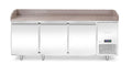 Banco pizza con piano di lavoro in granito, 3 porte, Arktic, 375L, Granito, 230V/400W, 2010x800x(H)875mm