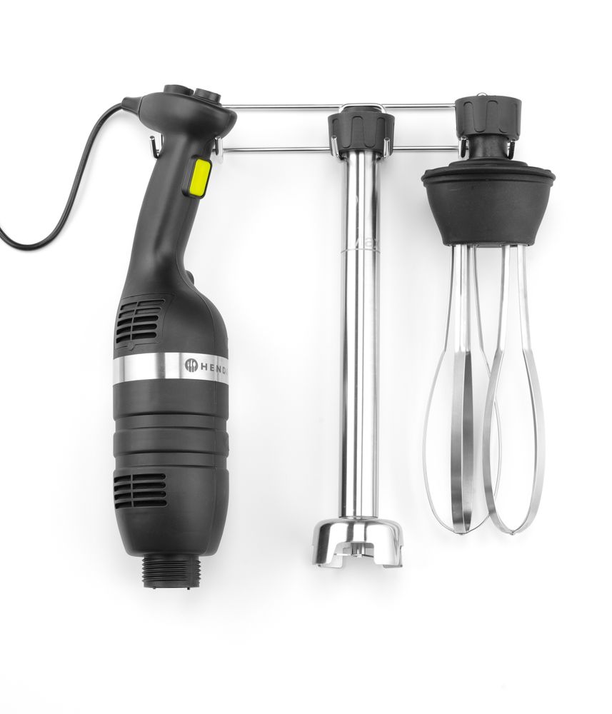 Set: Miscelatore stick 350 a velocità variabile + frusta + rack a parete, HENDI, Kitchen Line, Nero, 230V/350W, 110x324x(H)816mm