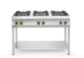 Cucina a gas a 6 fuochi con supporto aperto, HENDI, Kitchen Line, 28,5kW, 1200x700x(H)900mm
