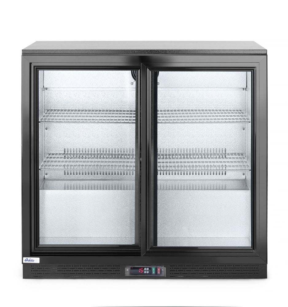 Frigorifero per barra posteriore con doppie porte scorrevoli, Arktic, 158L, Nero, 220-240V/160W, 900x520x(H)865mm