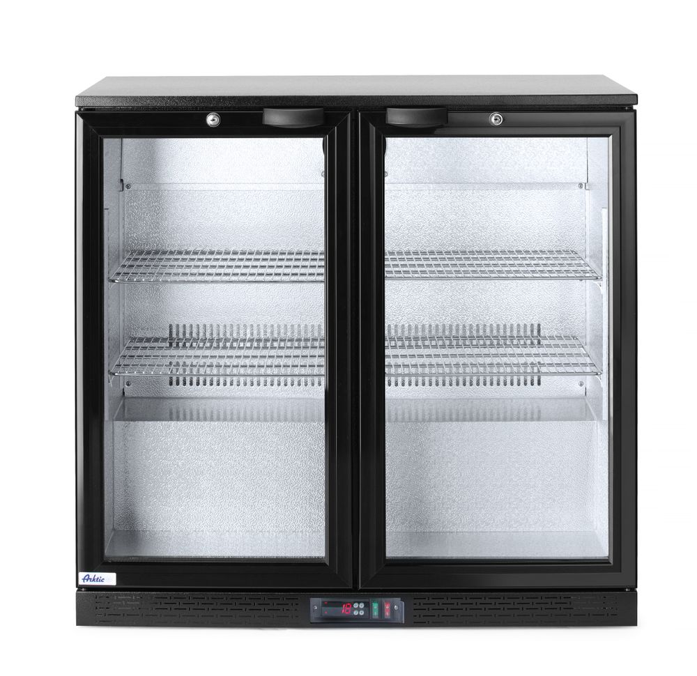 Frigorifero posteriore da bar con doppio sportello, Arktic, 158L, Nero, 220-240V/160W, 900x530x(H)870mm