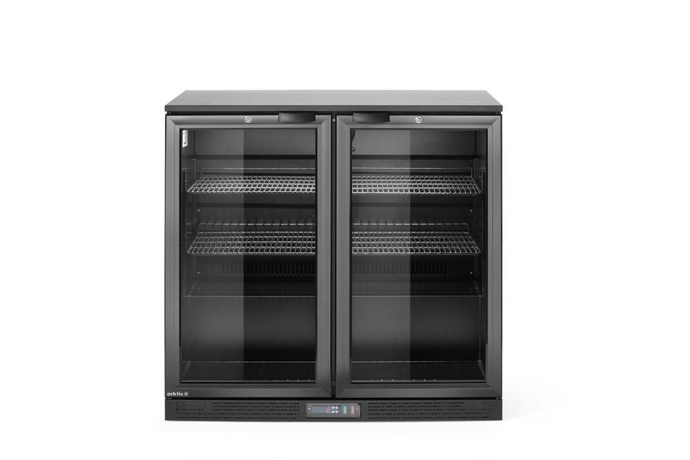 Frigorifero posteriore da bar con doppio sportello, Arktic, 158L, Nero, 220-240V/160W, 900x530x(H)870mm