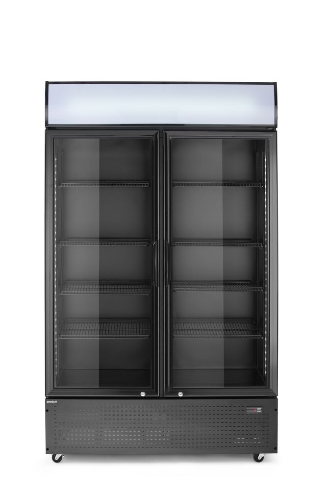 Frigorifero per bar posteriore con pannello retroilluminato, doppia porta, Arktic, 512L, Nero, 220-240V/510W, 1120x585x(H)1900mm