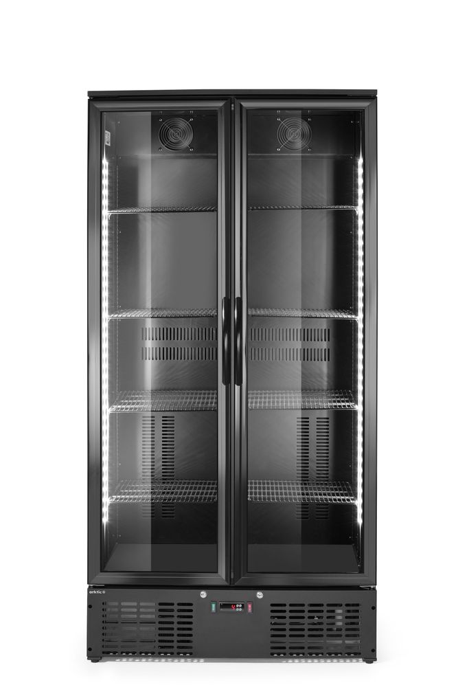 Frigorifero posteriore da bar con doppia porta, Arktic, 384L, Nero, 220-240V/365W, 900x530x(H)1820mm