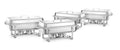 Set di Chafing Dish, HENDI, GN 1/1, 8,5L, 610x355x(H)297mm