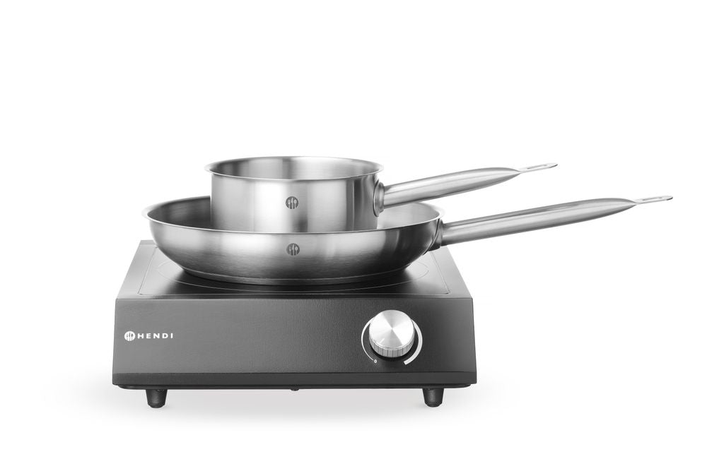 Set: induzione 3500W + pentola + padella, HENDI, Nero, 220-240V/3500W, 320x395x(H)95mm