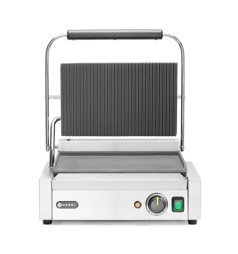 Piastra panini, HENDI, sopra rigata e sotto liscia, 230V/2200W, 430x375x(H)216mm