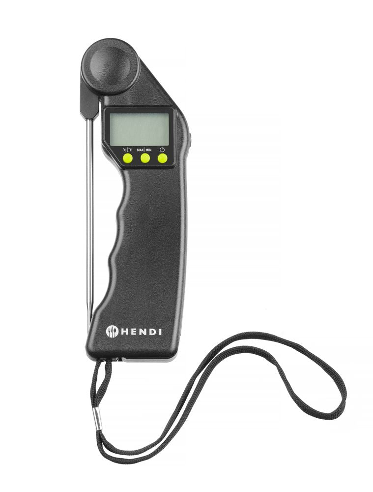 Termometro digitale con sonda pieghevole, HENDI, Nero, 160x55x(H)20mm