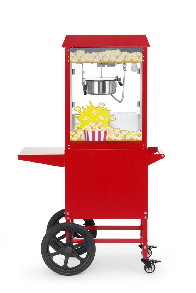 Macchina per popcorn con carrello, HENDI, Rosso, 220-240V/1155W, 940x510x(H)1553mm