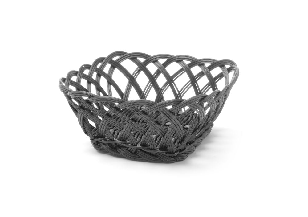 Cestini con bordi intrecciati, HENDI, Quadrato, Nero, 190x190x(H)80mm