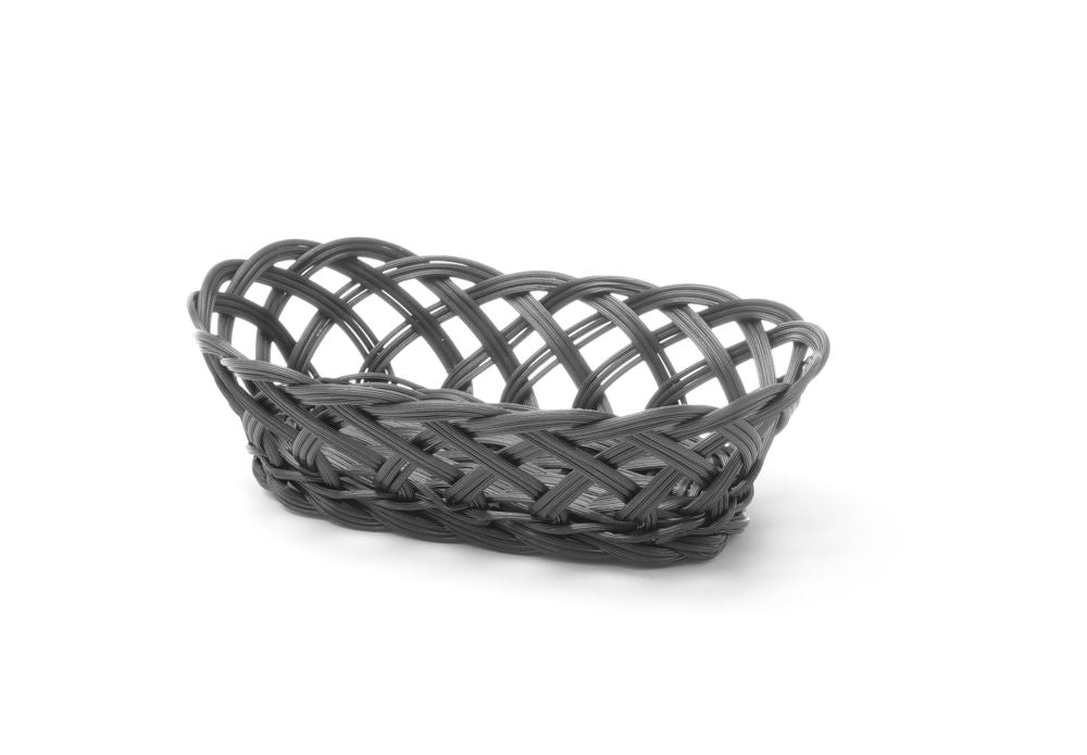 Cestini con bordi intrecciati, HENDI, Ovale, Nero, 225x130x(H)55mm