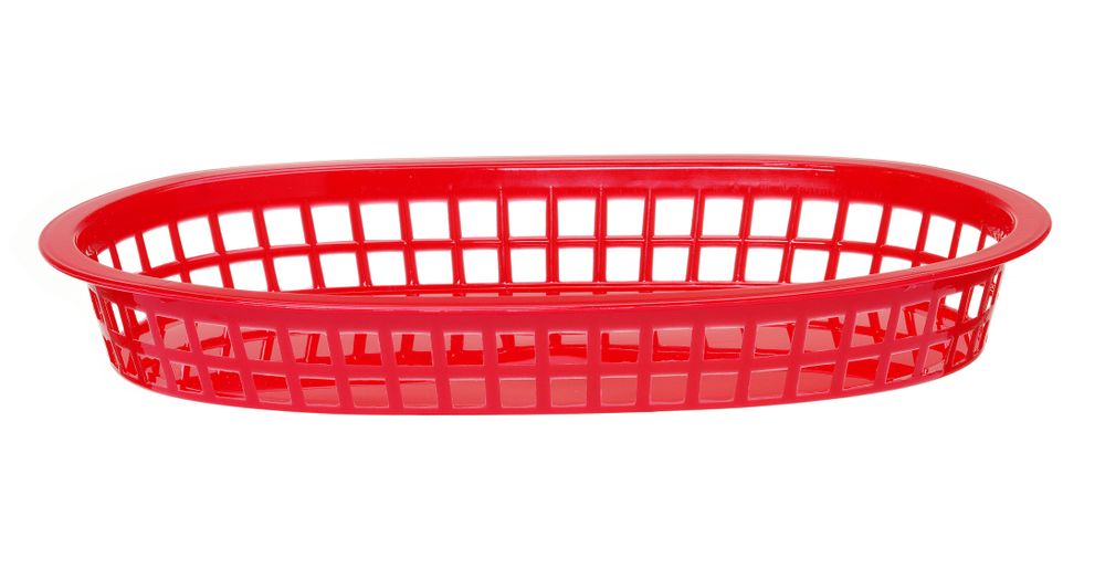 Cestini da servizio stile fast food., HENDI, Rosso, 6 pezzi, 272x175x(H)38mm