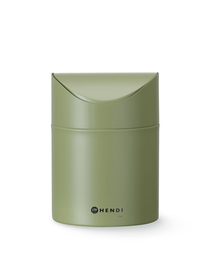 Cestino per rifiuti da tavolo con coperchio oscillante, HENDI, 1,2L, Verde, ⌀120x(H)165mm