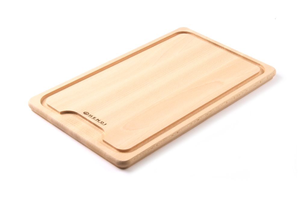 Tagliere con bordo, HENDI, Legno chiaro, 390x230mm