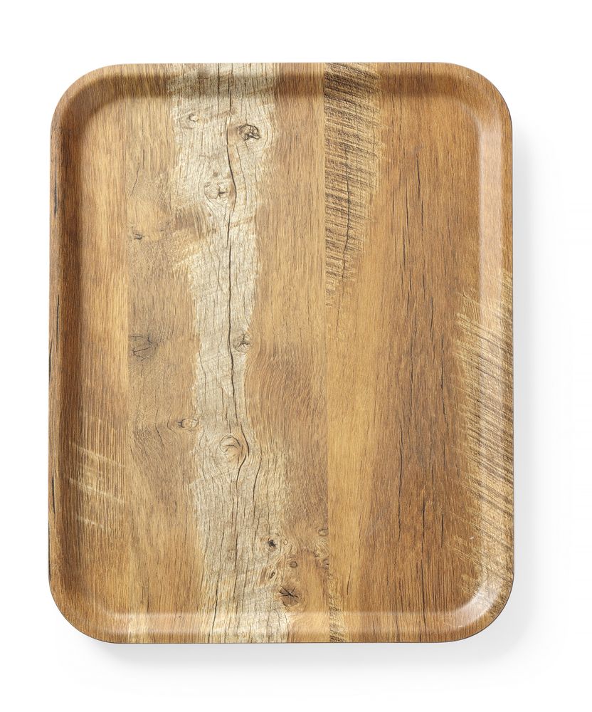Vassoio da servizio in melamina con stampa tipo legno, AmerBox, Legna, 330x430mm
