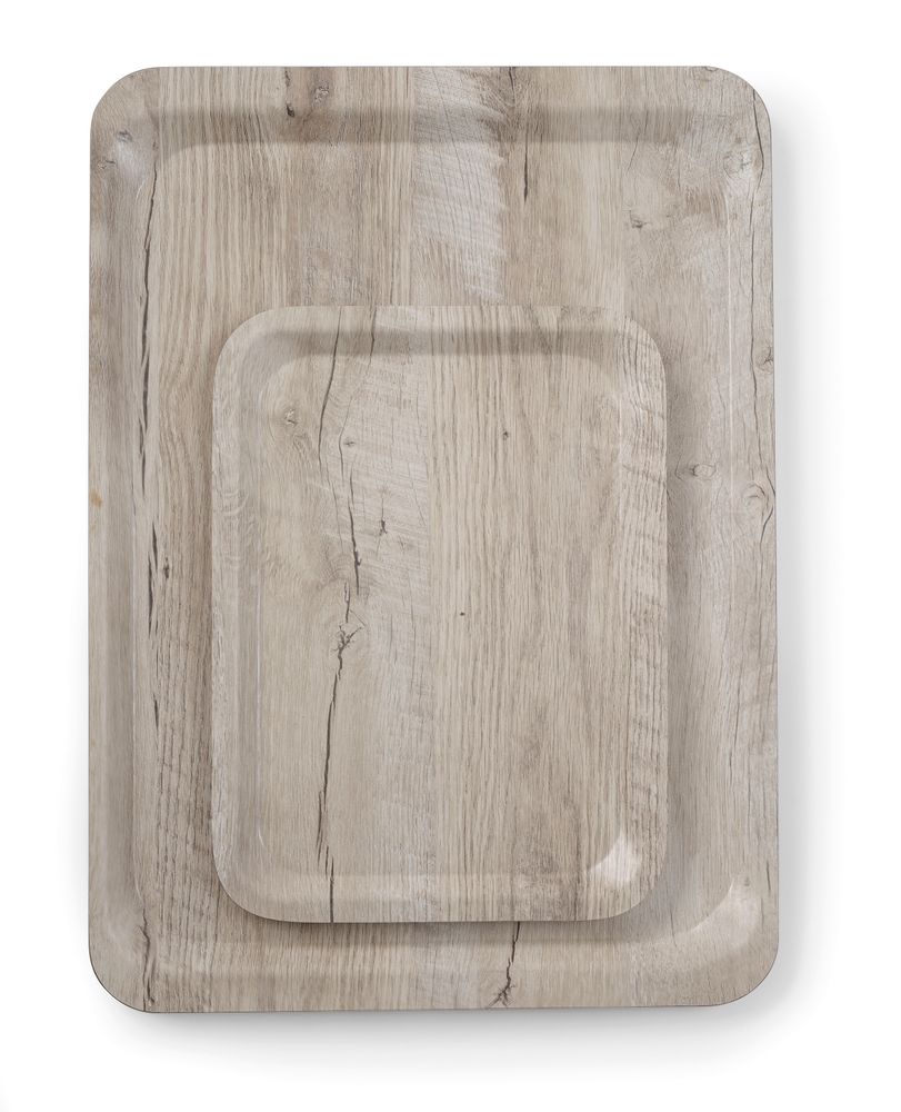 Vassoio da servizio in melamina con stampa tipo legno, AmerBox, Legno chiaro, 240x340mm