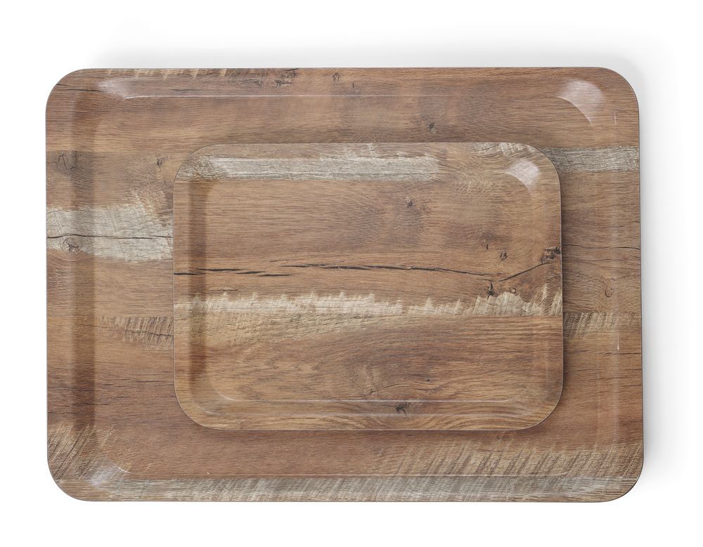 Vassoio da servizio in melamina con stampa tipo legno, AmerBox, Legna, 240x340mm