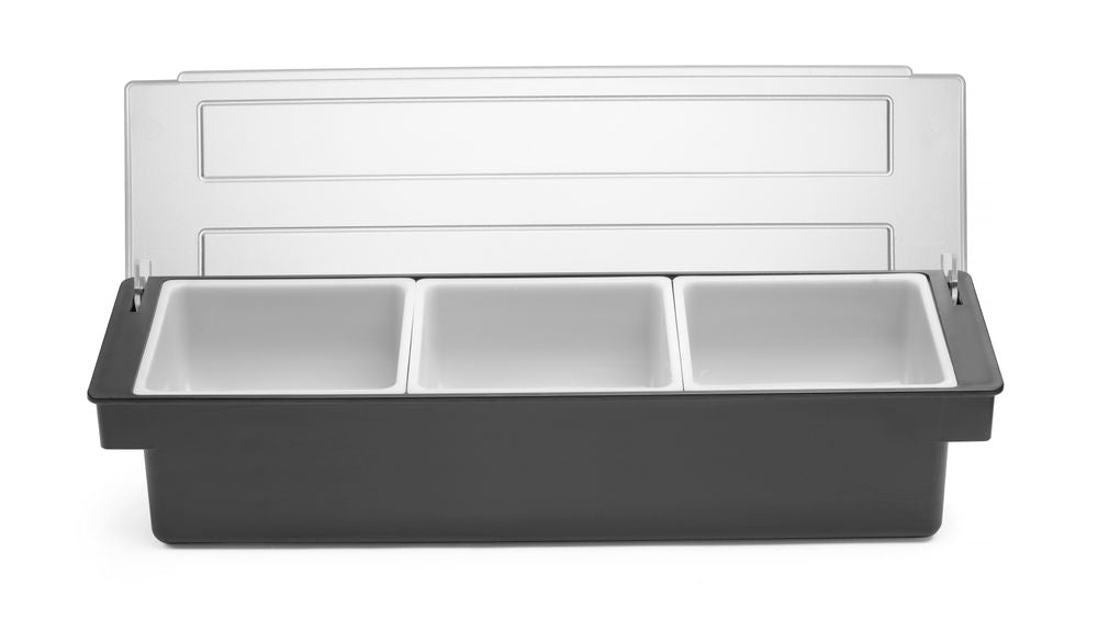 Scatola degli ingredienti – 3 contenitori, BarUp, Nero, 480x150x(H)100mm
