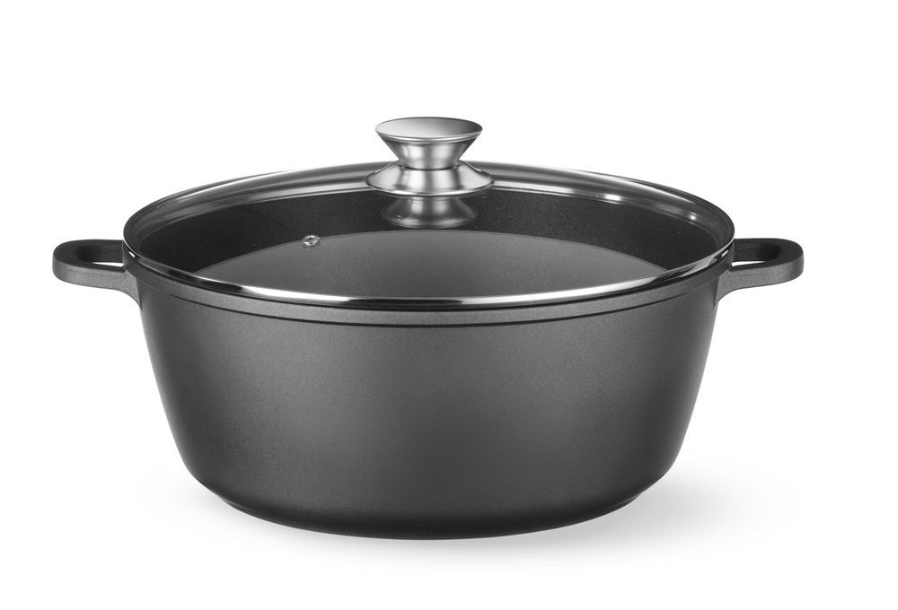 Casseruola con rivestimento antiaderente, HENDI, 7,5L, Nero, 387x310x(H)130mm