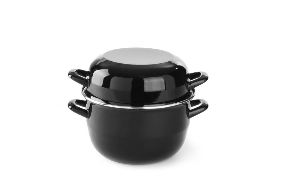 Tegame smaltato per mitili - con coperchio, HENDI, 2,5L, ⌀220x(H)190mm