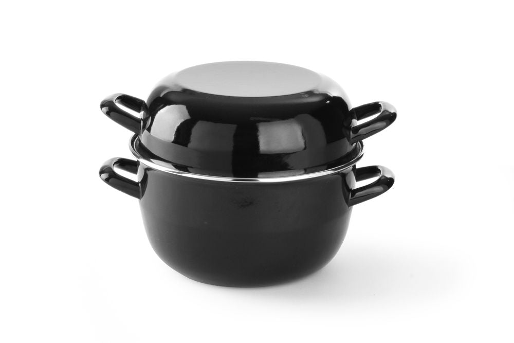 Tegame smaltato per mitili - con coperchio, HENDI, 4,2L, ⌀260x(H)210mm
