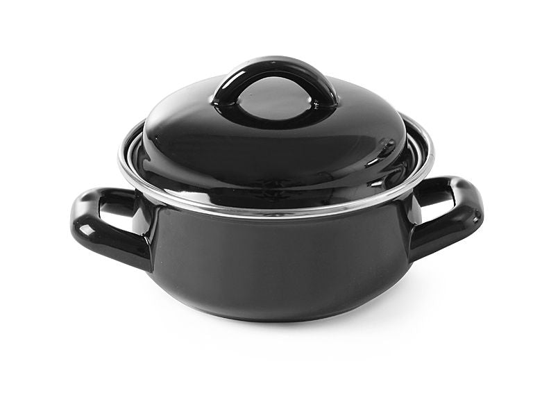 Tegame per minestra/sugo - con coperchio, HENDI, 0,5L, Nero, ⌀135x(H)105mm
