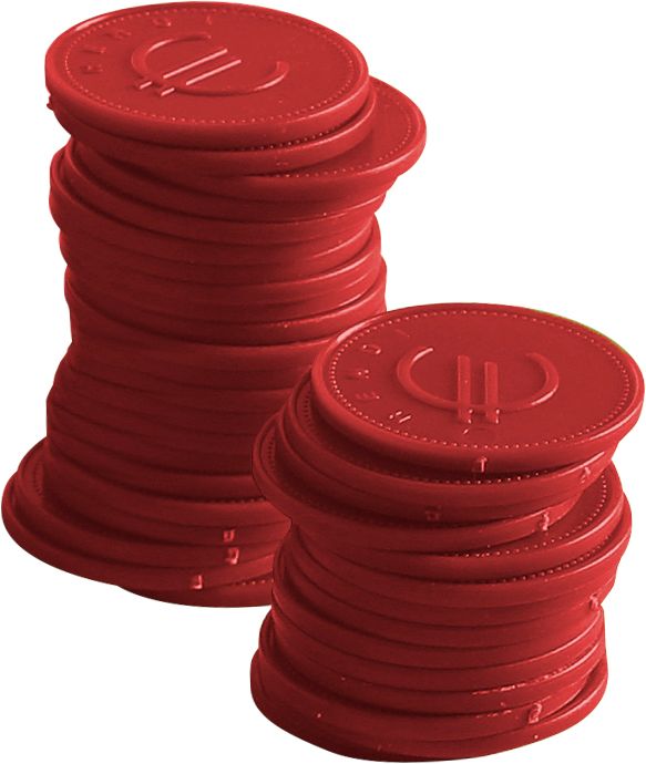 Contrassegni - 100 pezzi, BarUp, Rosso, 100 pezzi, ⌀25mm