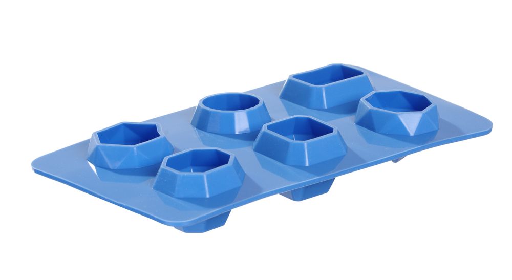 Stampo per cubetti di ghiaccio a forma di gemma, BarUp, Blu, 2 pezzi, 190x105x(H)30mm