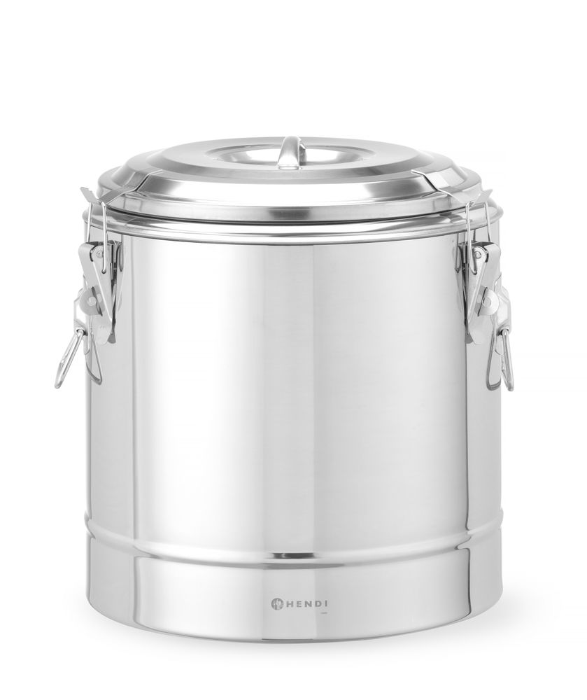 Contenitore portatile isolato, HENDI, Kitchen Line, 19L, Argento, ⌀350x(H)400mm