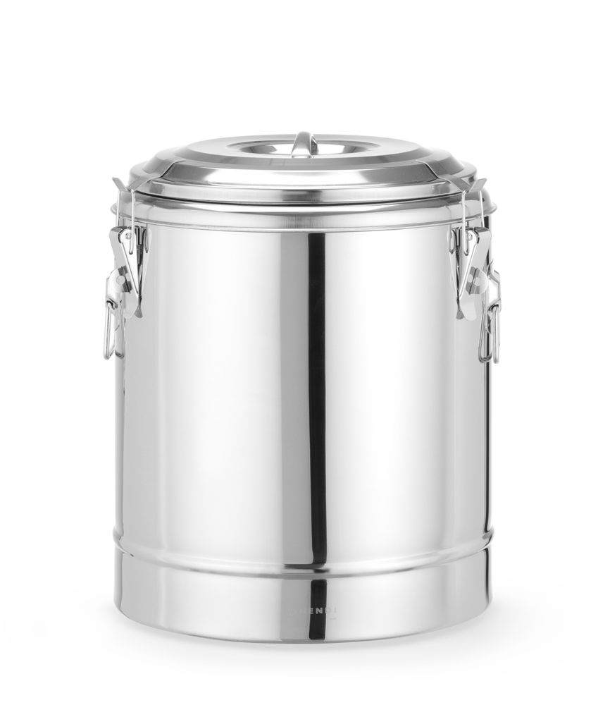 Contenitore portatile isolato, HENDI, Kitchen Line, 23L, Argento, ⌀350x(H)440mm