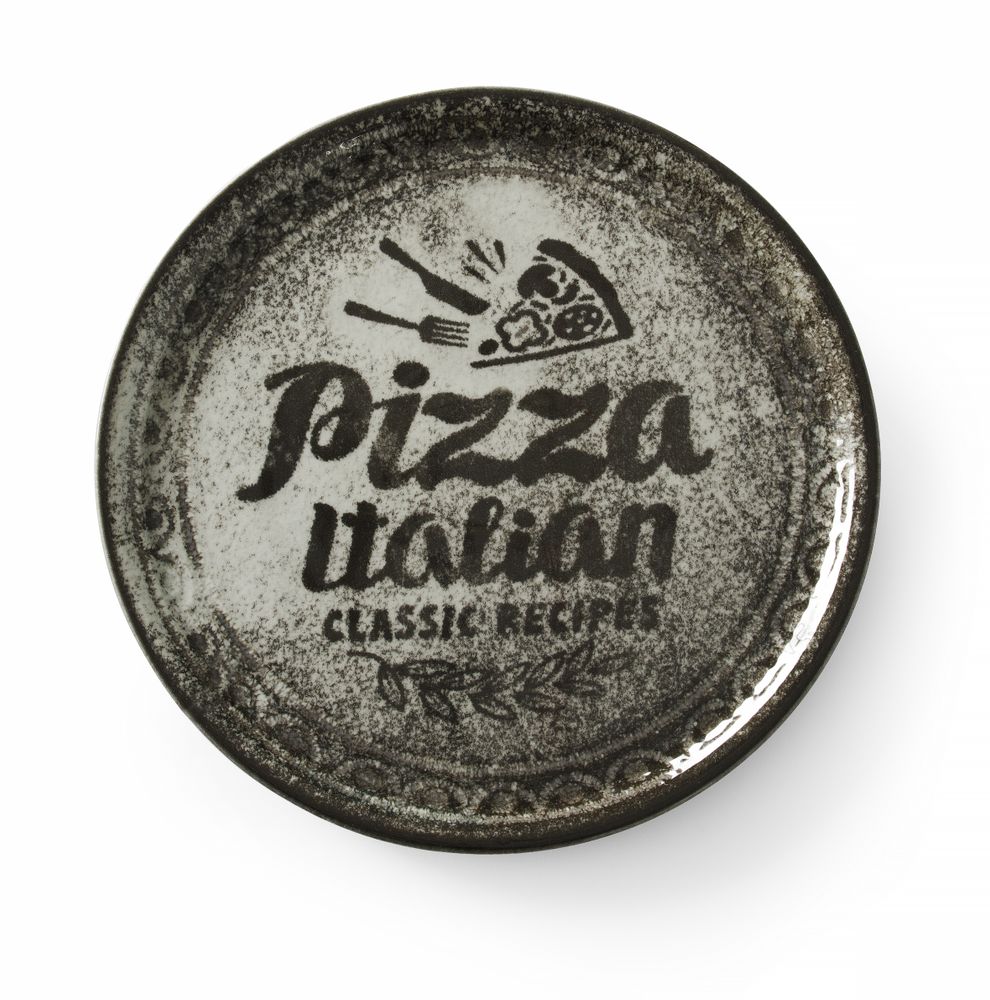 Piatto pizza Collezione Ricette Nero., HENDI, Nero, ⌀330mm