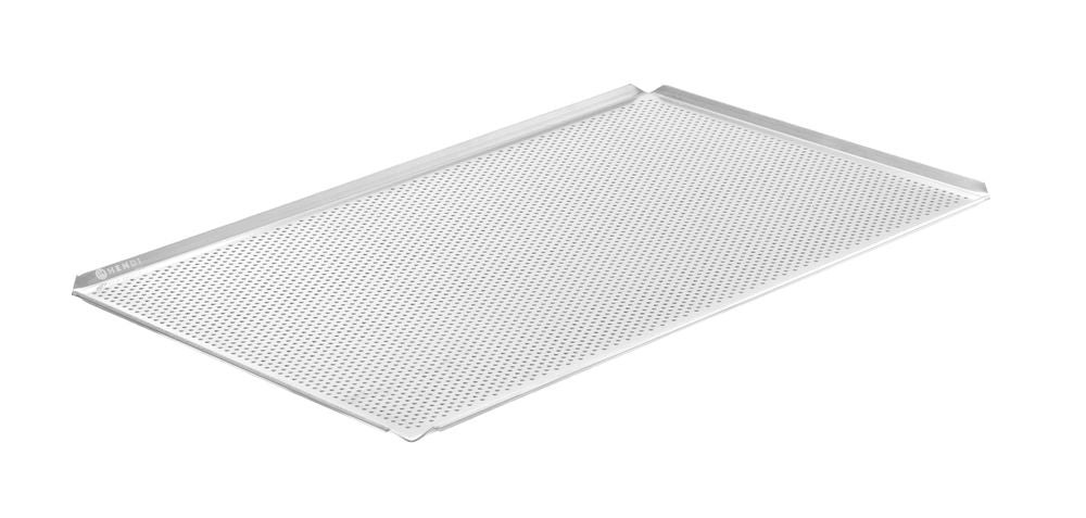 Teglia, perforata, 4 bordi, HENDI, GN 1/1, Argento, 530x325x(H)10mm, rettangolare